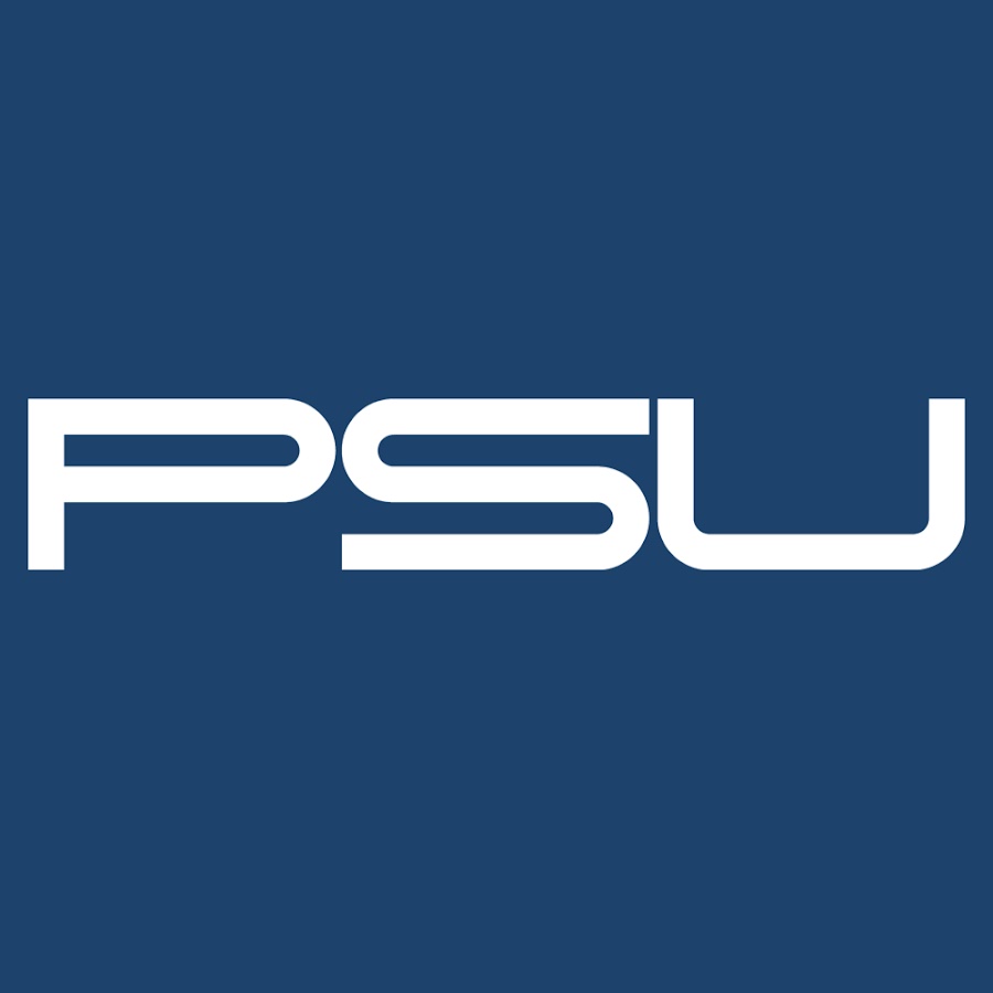 PSU.com gaming media logo on navy blue background